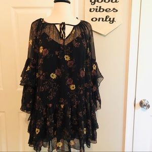 Free People Sunsetter Mini Dress Black - Size XS